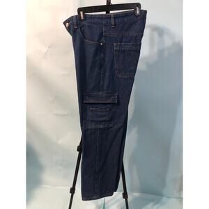 Shein Men's Embroidery Flap Pockets Cargo Jeans - Size Small